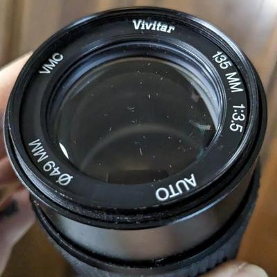 Pentax-M 80-200mm, Teleconverter, and Vivitar 135mm Camera Lenses
