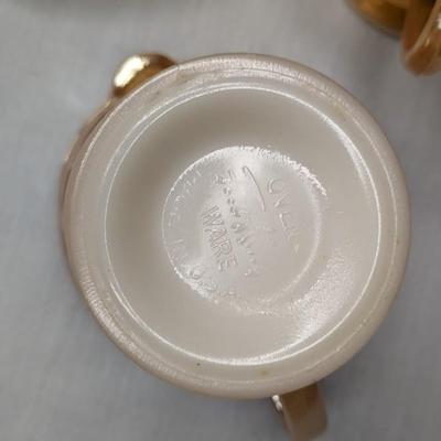 Carnival Glass and Peach Lustre Cream & Sugar Sets