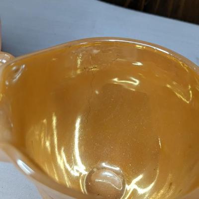 Carnival Glass and Peach Lustre Cream & Sugar Sets
