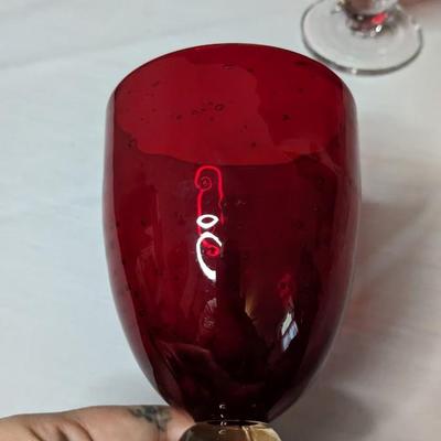 Mikasa Christmas Set with Red Goblets