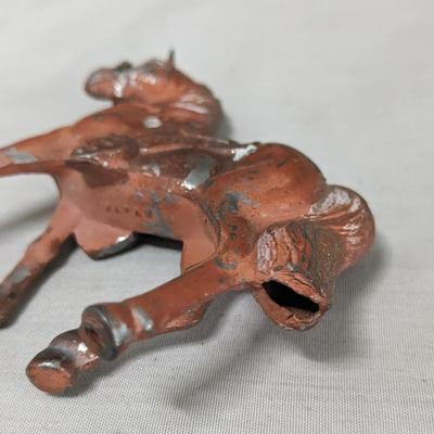 Antique Leather Horse Collar w/ Metal Horse Toys