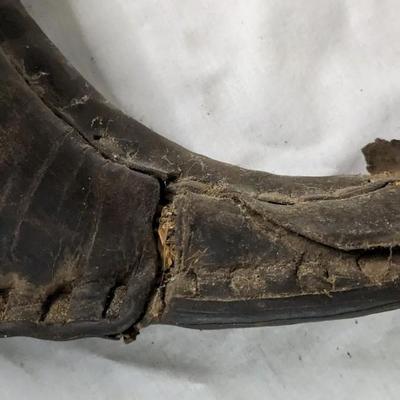 Antique Leather Horse Collar w/ Metal Horse Toys