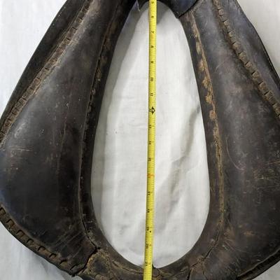 Antique Leather Horse Collar w/ Metal Horse Toys