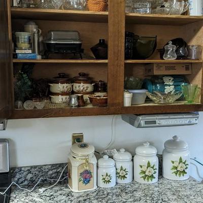 Contents of Upper North Kitchen Cabinets