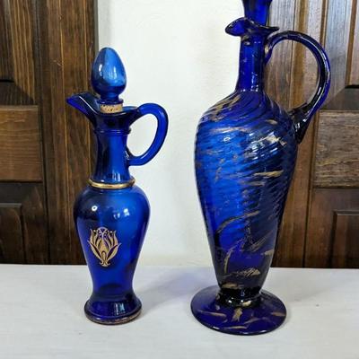 Blue and Red Decorative Glass Assortment