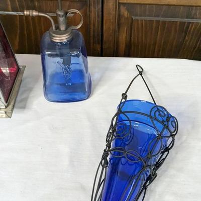 Blue and Red Decorative Glass Assortment