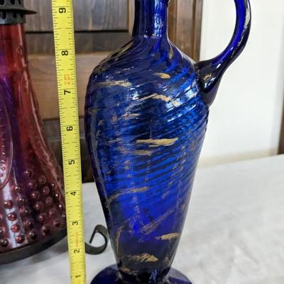 Blue and Red Decorative Glass Assortment