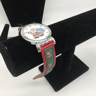Christmas stainless steel back wristwatch