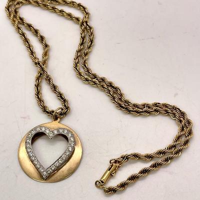 14K Gold Chain and Pendant with Diamonds