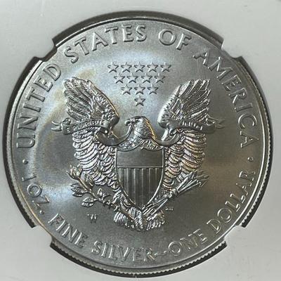 NGC CERTIFIED 2015-W MS-70 FIRST RELEASES BURNISHED AMERICAN SILVER EAGLE 1-OZ .999 AS PICTURED.