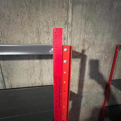 Tall metal shelf