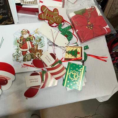 Shoe box of Christmas tags & cards