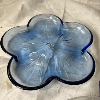 Set Of 17 Fostoria Blue Glass