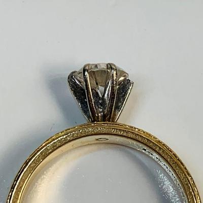 LOT 2: Vintage 14k yellow gold- 7/8 ct. Brilliant Cut Round DIAMOND Solitaire Engagement Ring Includes original appraisal and quarantee...