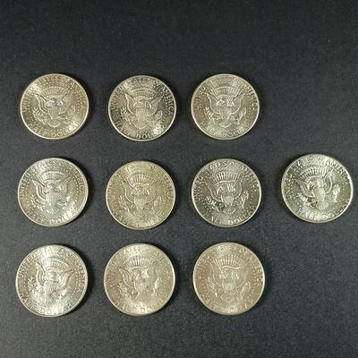 LOT 10: Set of (10) 90% Silver 1964 Kennedy Half Dollars
