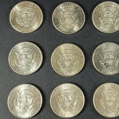 LOT 10: Set of (10) 90% Silver 1964 Kennedy Half Dollars