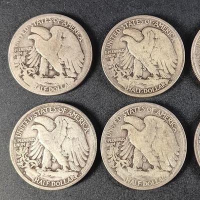 LOT 12: Set of (6) Walking Liberty Half-Dollar Coins (90%Silver)