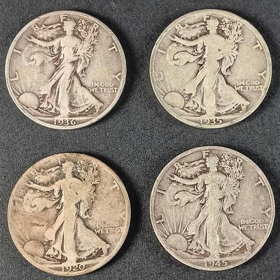 LOT 16: Set of (6) 90% Silver Walking Liberty Half-Dollar Coins