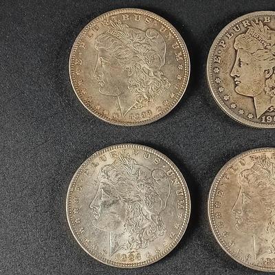 LOT 18: Set of (5) 1886-1902 Liberty Peace Dollar Coins 90% Silver