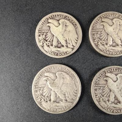 LOT 22: Set of (6) 1935-1944 Walking Liberty Half-Dollar Coins - 90% Silver