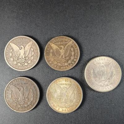 LOT 23: Set of (5) 1879-1900 Liberty Peace Dollar Coins