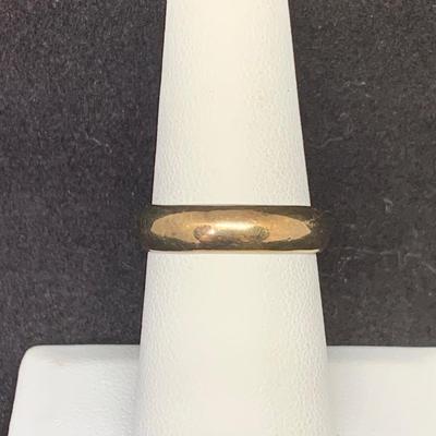 LOT:37: Gold Vermeil Sterling Silver Band Size 7