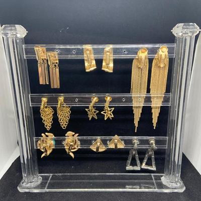 LOT:45: Collection of Clip-On Fashion Earrings and Collar Pins