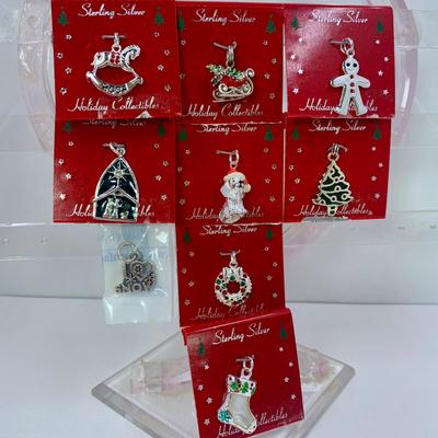 LOT 55: New in Box Elco Sterling Silver Charm Bracelet w/Sterling Silver Holiday Charms (NIP)