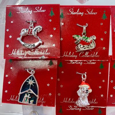 LOT 55: New in Box Elco Sterling Silver Charm Bracelet w/Sterling Silver Holiday Charms (NIP)