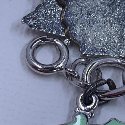 LOT 59: Sterling Silver Bracelet w/Sterling Silver State Charms & More
