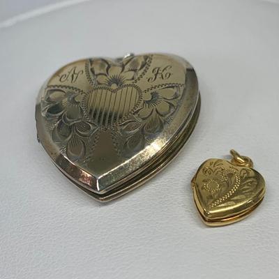 LOT 126: Vintage Locket Pendants: Gold-filled