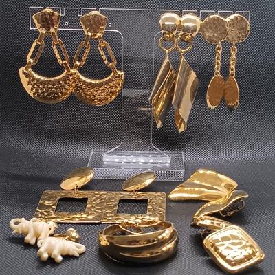 LOT 137: Safari Collection- Gold-Tone Belt, Necklaces, Clip-On Earrings & More