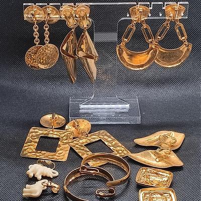 LOT 137: Safari Collection- Gold-Tone Belt, Necklaces, Clip-On Earrings & More