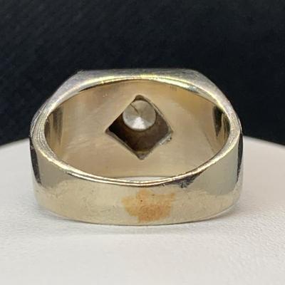 LOT 180: Big &n Beautiful 14K White Gold Diamond Ring, Tw 14.5g, Sz9