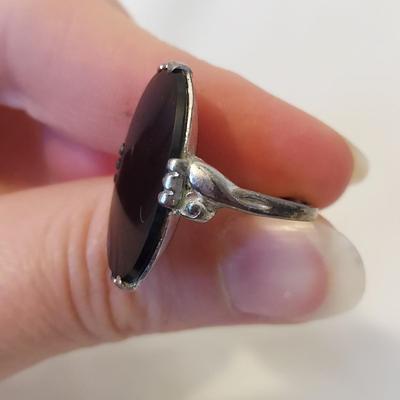 Sterling Silver Rings w/ Onyx Like Stones (P-BBL)