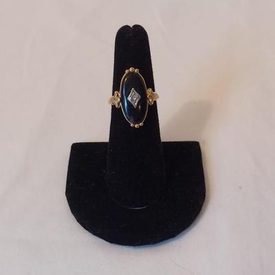 Sterling Silver Rings w/ Onyx Like Stones (P-BBL)