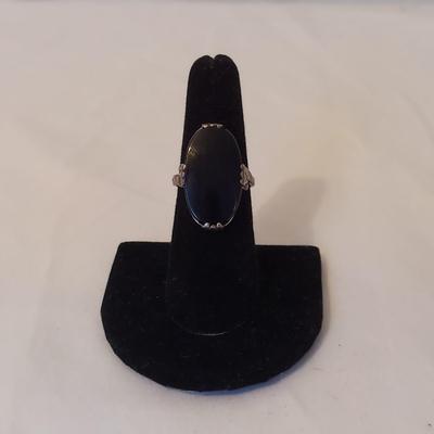 Sterling Silver Rings w/ Onyx Like Stones (P-BBL)