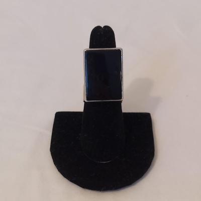 Sterling Silver Rings w/ Onyx Like Stones (P-BBL)