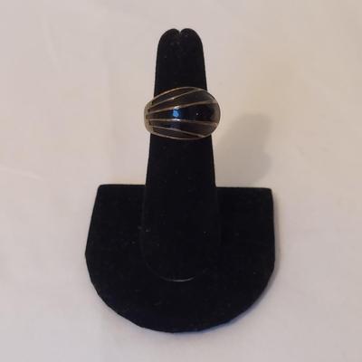 Sterling Silver Rings w/ Onyx Like Stones (P-BBL)