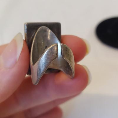Sterling Silver Rings w/ Onyx Like Stones (P-BBL)