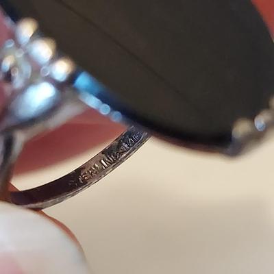 Sterling Silver Rings w/ Onyx Like Stones (P-BBL)