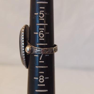 Sterling Silver Rings w/ Onyx Like Stones (P-BBL)