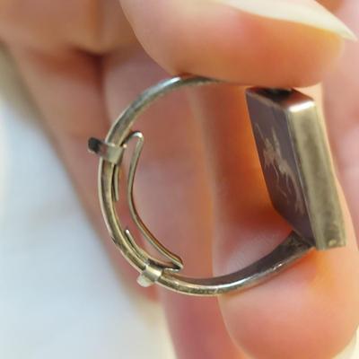 Sterling Silver Rings w/ Onyx Like Stones (P-BBL)