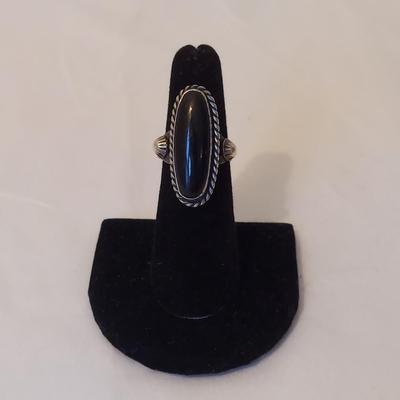 Sterling Silver Rings w/ Onyx Like Stones (P-BBL)