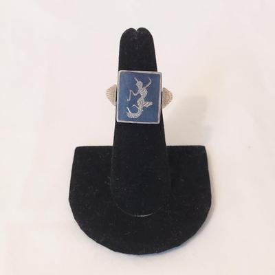 Sterling Silver Rings w/ Onyx Like Stones (P-BBL)