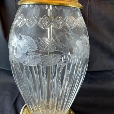 2 lead crystal vintage lamps