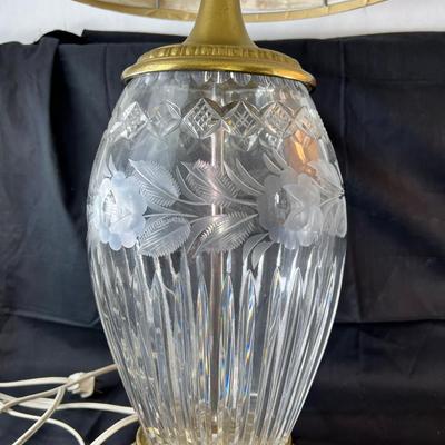 2 lead crystal vintage lamps