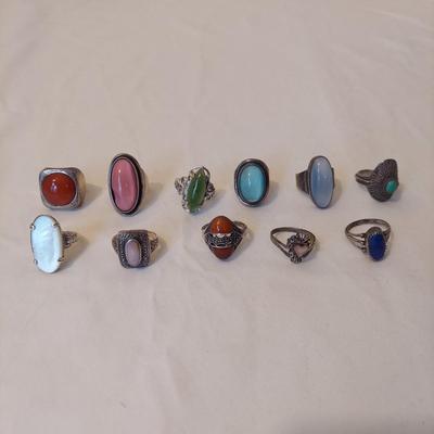 Sterling Silver Rings w Large Stones (P-BBL)