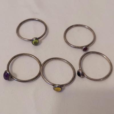 Sterling Silver Rings w Large Stones (P-BBL)