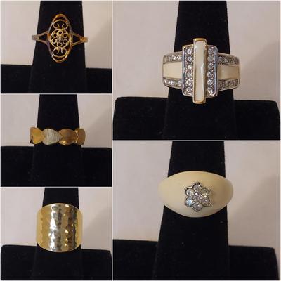 Five 14K/18K Gold Plated Rings (P-BBL)